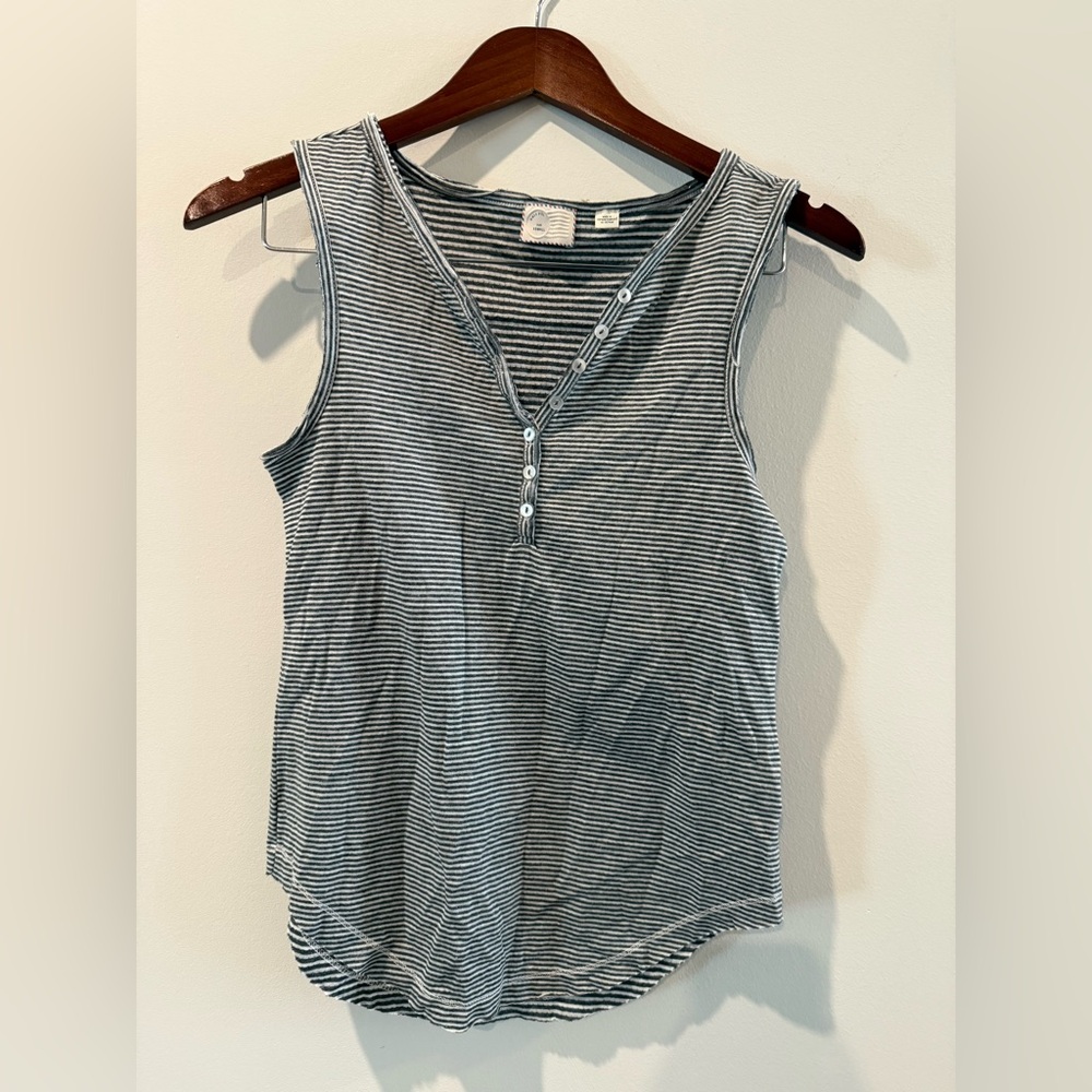 Anthropologie Monochrome Striped V-Neck Tank Size XS